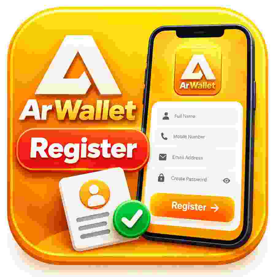 Arwallet Create an Account registration form with fields for mobile number, email, password, confirm password and invite code